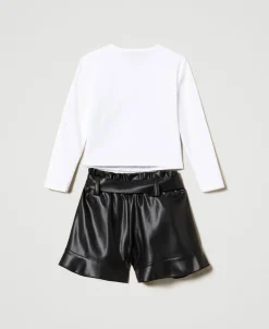 Shirt Mit Print Und Volantshorts