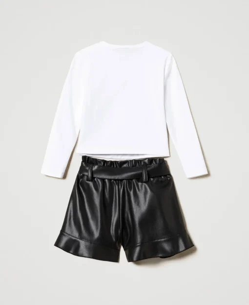 Shirt Mit Print Und Volantshorts