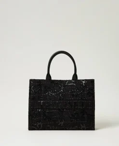 Shopper „Victoria“ Mit Stickereien Und Logo