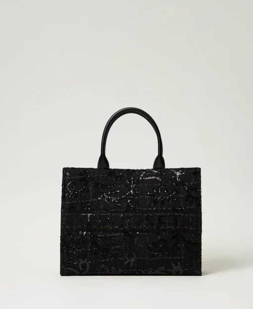 Shopper „Victoria“ Mit Stickereien Und Logo