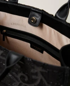 Shopper „Victoria“ Mit Stickereien Und Logo