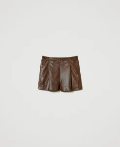 Shorts Aus Eidechsenlederimitat