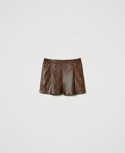 Shorts Aus Eidechsenlederimitat