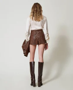 Shorts Aus Eidechsenlederimitat