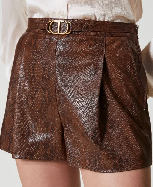 Shorts Aus Eidechsenlederimitat