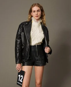 Shorts „Fairfax“ Aus Leder Mit Reißverschlüssen