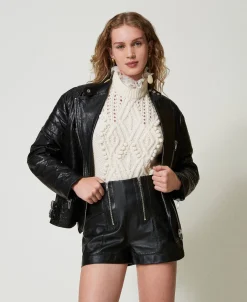 Shorts „Fairfax“ Aus Leder Mit Reißverschlüssen