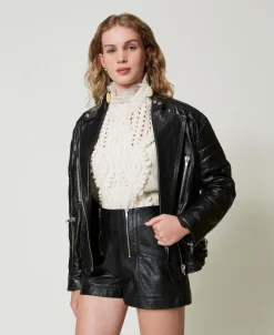 Shorts „Fairfax“ Aus Leder Mit Reißverschlüssen