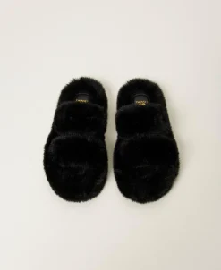 Slide-Pantolette Aus Pelzimitat