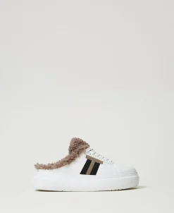Slide-Sneaker Mit Pelzimitat