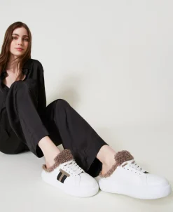 Slide-Sneaker Mit Pelzimitat