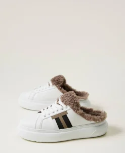 Slide-Sneaker Mit Pelzimitat