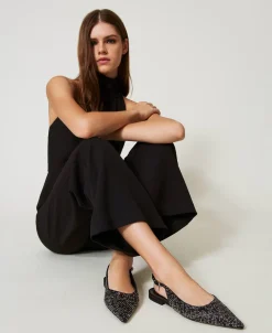 Slingback-Ballerina Mit Strass