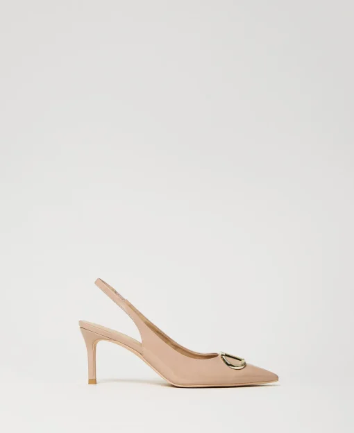 Slingback-Pumps In Lackoptik