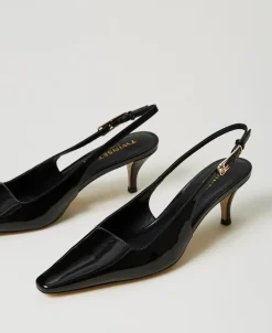 Slingback-Pumps In Lackoptik