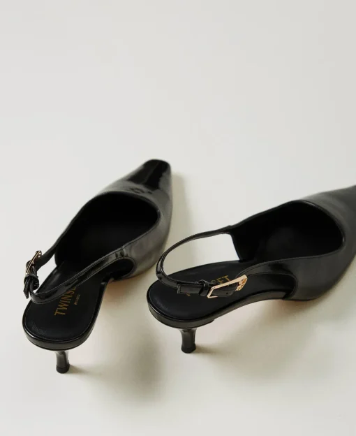 Slingback-Pumps In Lackoptik