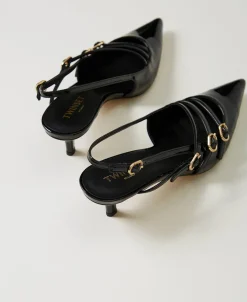 Slingback-Pumps In Lackoptik Mit Riemchen