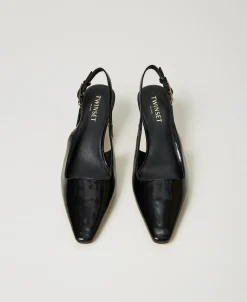 Slingback-Pumps In Lackoptik