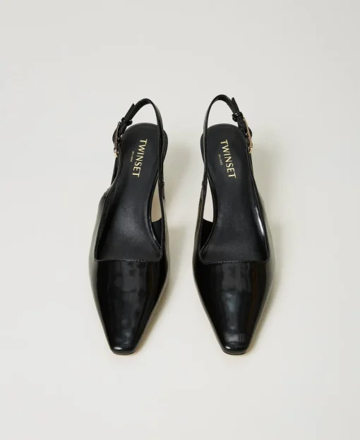Slingback-Pumps In Lackoptik