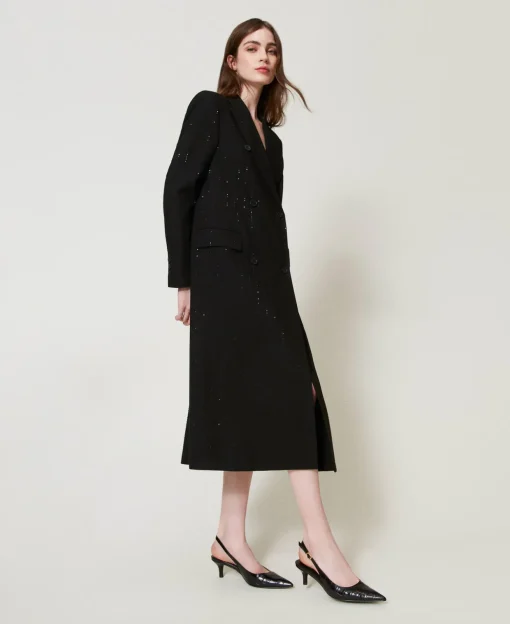Slingback-Pumps Mit Krokoprägung