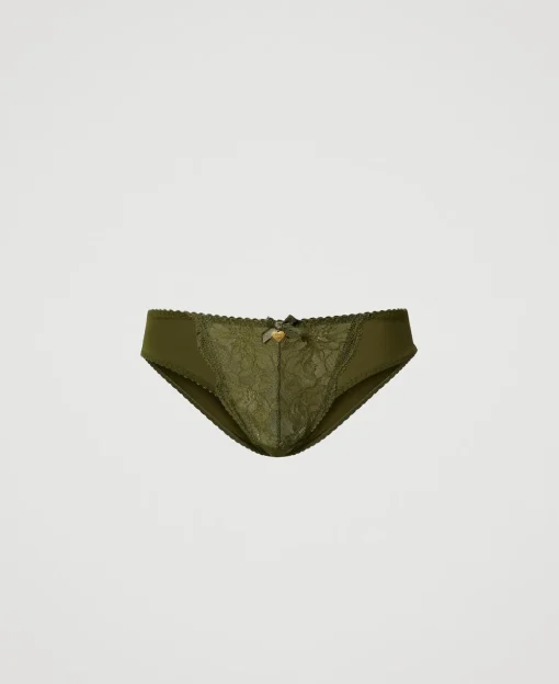 Slip Aus Spitze Und Charmeuse