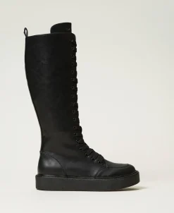 Sneaker-Boots Mit Schnürung