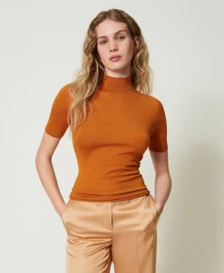 Stehkragenpullover Aus Seide Und Kaschmir