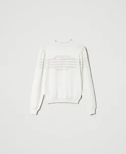 Stehkragenpullover Mit „Oval T“-Detail