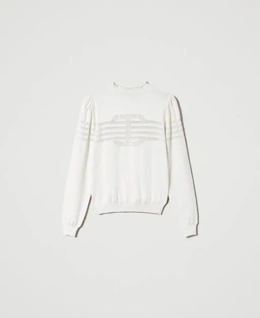 Stehkragenpullover Mit „Oval T“-Detail