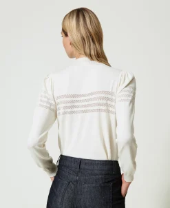 Stehkragenpullover Mit „Oval T“-Detail