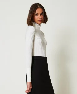Stehkragenpullover Mit Perlchen