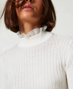 Stehkragenpullover Mit Perlchen