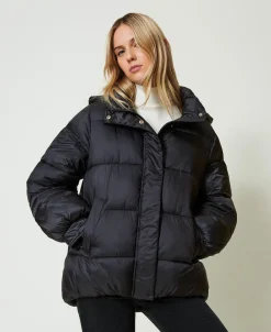 Steppjacke Aus Nylonjacquard Mit Streifen