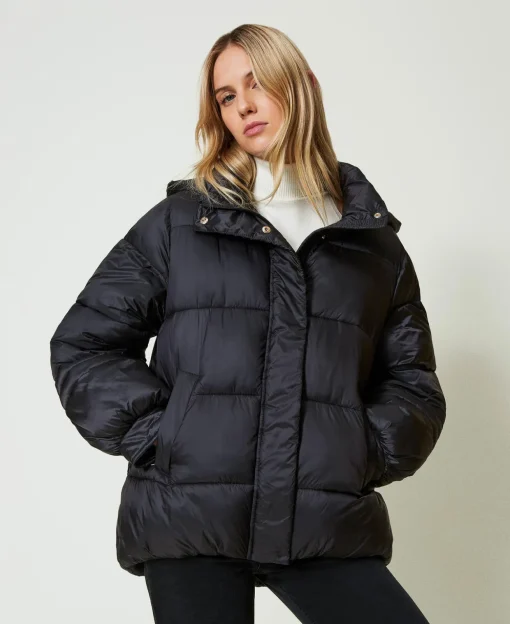 Steppjacke Aus Nylonjacquard Mit Streifen
