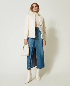 Steppjacke Mit Strickärmeln
