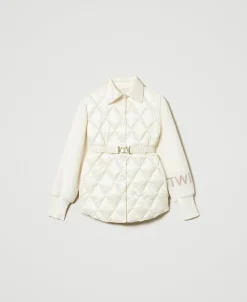 Steppjacke Mit Strickärmeln