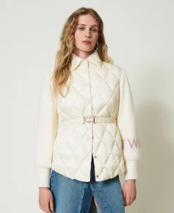 Steppjacke Mit Strickärmeln