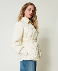 Steppjacke Mit Strickärmeln