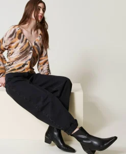 Stiefelette Mit Metallischem Einsatz