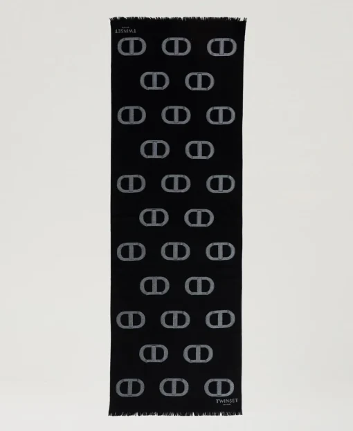 Stola Mit „Oval T“-Dessin In Fil-Coupé-Verarbeitung