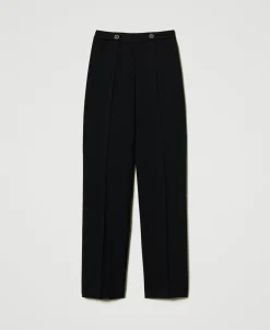 Straight-Leg-Hose Aus Crêpe-Cady