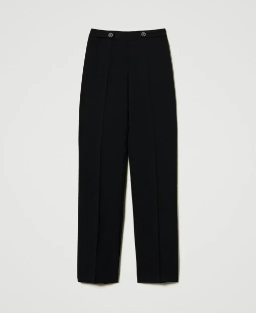 Straight-Leg-Hose Aus Crêpe-Cady