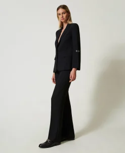 Straight-Leg-Hose Aus Crêpe-Cady
