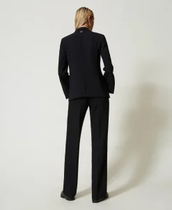 Straight-Leg-Hose Aus Crêpe-Cady