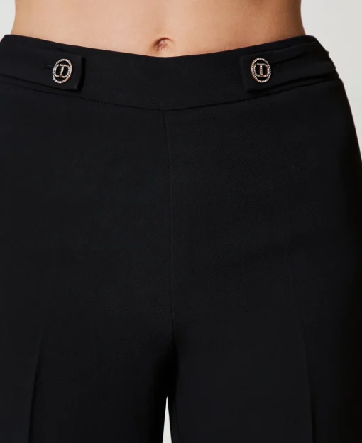 Straight-Leg-Hose Aus Crêpe-Cady