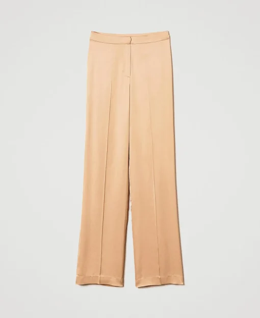 Straight-Leg-Hose Aus Satin