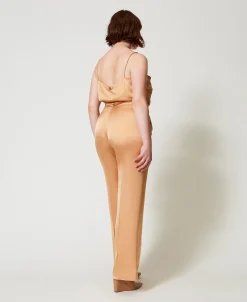 Straight-Leg-Hose Aus Satin