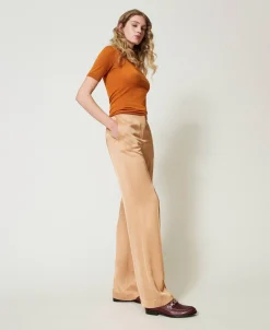 Straight-Leg-Hose Aus Satin