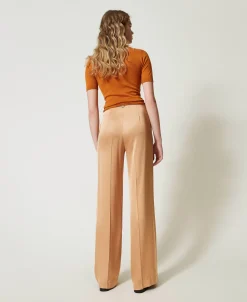 Straight-Leg-Hose Aus Satin