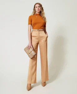 Straight-Leg-Hose Aus Satin